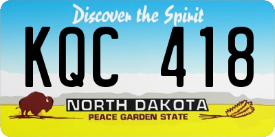 ND license plate KQC418