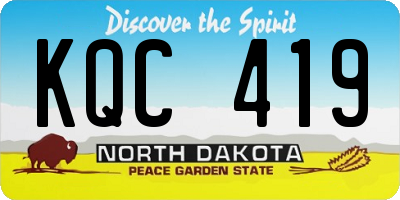 ND license plate KQC419