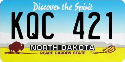 ND license plate KQC421