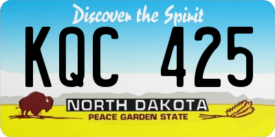 ND license plate KQC425