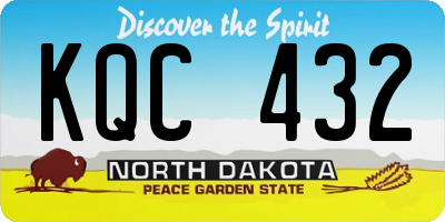 ND license plate KQC432