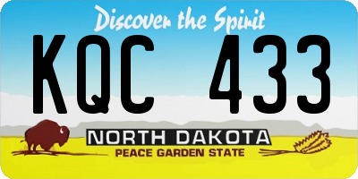 ND license plate KQC433