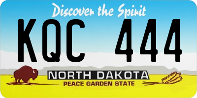 ND license plate KQC444