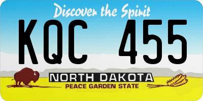 ND license plate KQC455