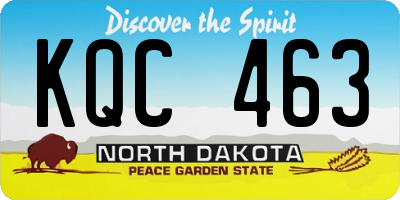 ND license plate KQC463