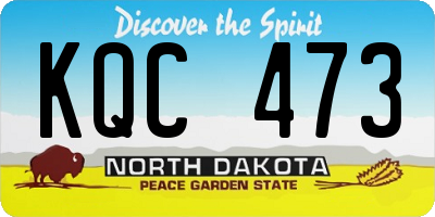 ND license plate KQC473