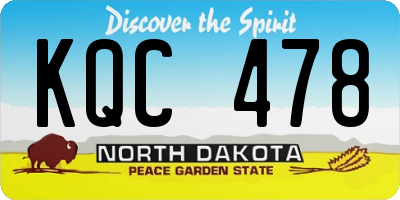 ND license plate KQC478