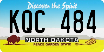ND license plate KQC484