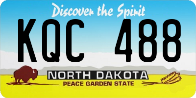 ND license plate KQC488