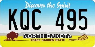ND license plate KQC495