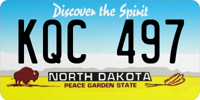 ND license plate KQC497