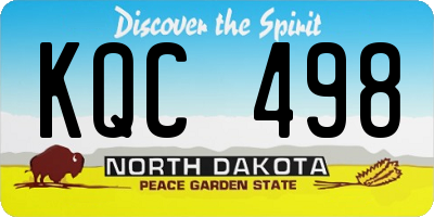 ND license plate KQC498