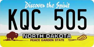 ND license plate KQC505