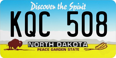 ND license plate KQC508