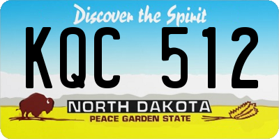 ND license plate KQC512