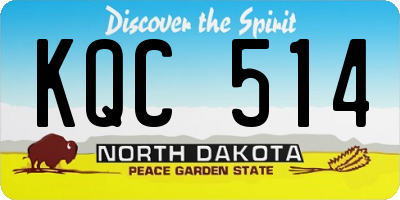 ND license plate KQC514