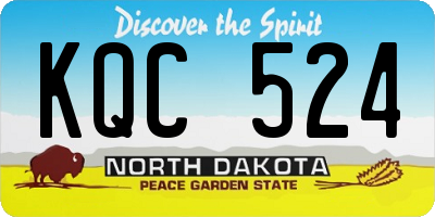 ND license plate KQC524