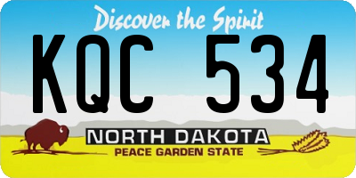 ND license plate KQC534