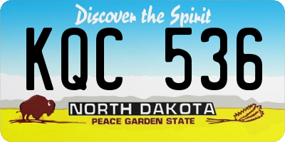 ND license plate KQC536