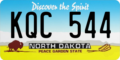 ND license plate KQC544