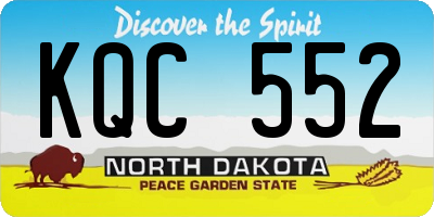 ND license plate KQC552