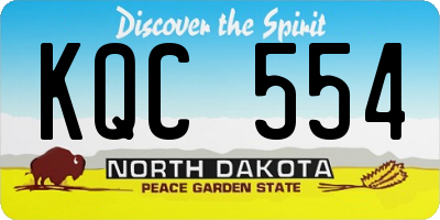 ND license plate KQC554