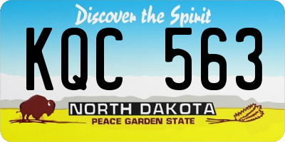 ND license plate KQC563