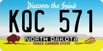 ND license plate KQC571