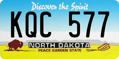 ND license plate KQC577