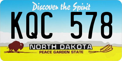 ND license plate KQC578