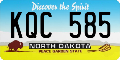 ND license plate KQC585
