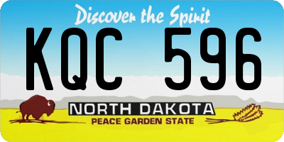 ND license plate KQC596