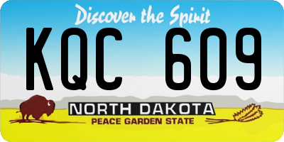 ND license plate KQC609
