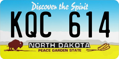 ND license plate KQC614