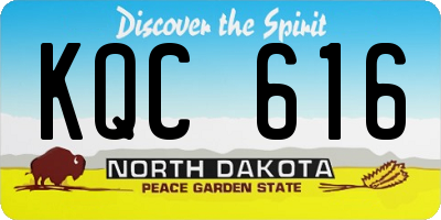 ND license plate KQC616