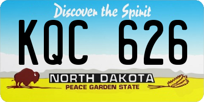 ND license plate KQC626