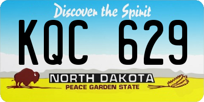 ND license plate KQC629