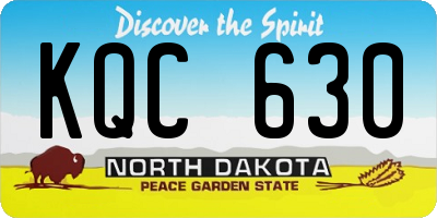 ND license plate KQC630