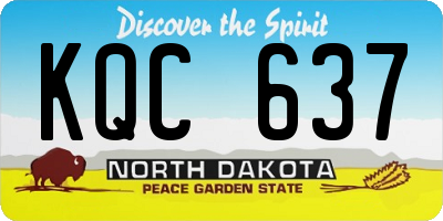 ND license plate KQC637