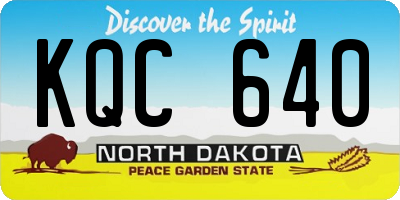 ND license plate KQC640