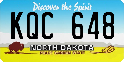 ND license plate KQC648