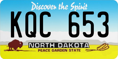 ND license plate KQC653
