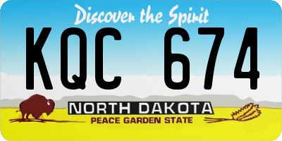 ND license plate KQC674