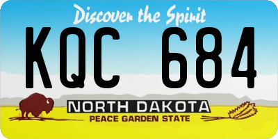 ND license plate KQC684