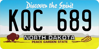 ND license plate KQC689