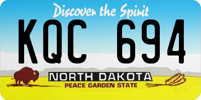 ND license plate KQC694