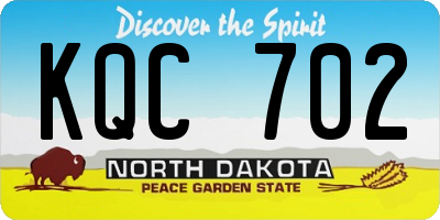 ND license plate KQC702