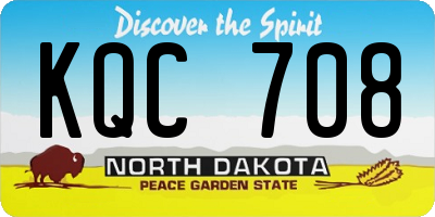 ND license plate KQC708
