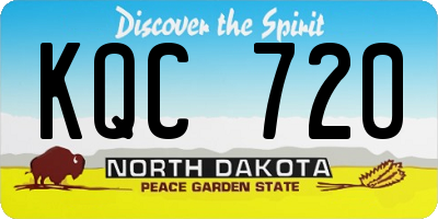 ND license plate KQC720