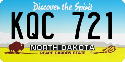 ND license plate KQC721